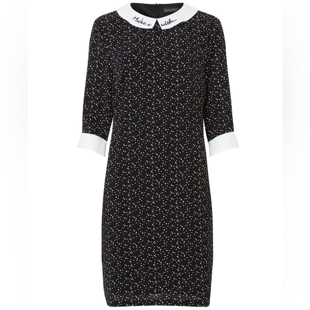 Sugarhill Boutique Make A Wish Mod 60s Tunic Midi Dress w/ Sleeves & Collar UK 8 - Picture 14 of 14